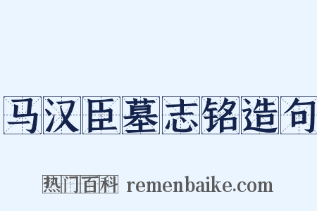 马汉臣墓志铭造句是什么意思的图片